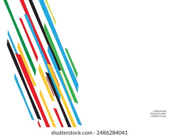 Colorful geometric lines. Vector design.