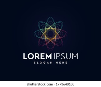 colorful geometric logo design vector