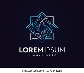 colorful geometric logo design vector