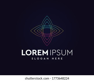 colorful geometric logo design vector