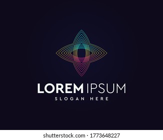 colorful geometric logo design vector