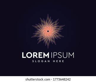 colorful geometric logo design vector