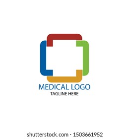 Colorful geometric logo the Union of the rectangles. Vector template logo design for your business.