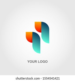 colorful geometric logo vector template