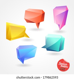 Colorful Geometric low poly speech bubble Design