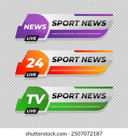 Colorful geometric lower third template design. Suit for news and sport channels