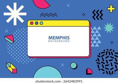 Colorful geometric memphis shape template background