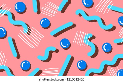 Colorful geometric Memphis style background
