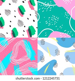 Colorful geometric Memphis style background