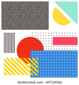 Colorful geometric memphis style. Vector illustration