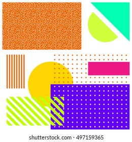 Colorful geometric memphis style. Vector illustration