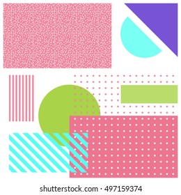 Colorful geometric memphis style. Vector illustration
