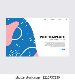 Colorful geometric Memphis style web template