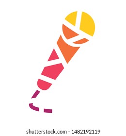 colorful geometric microphone icon- vector illustration