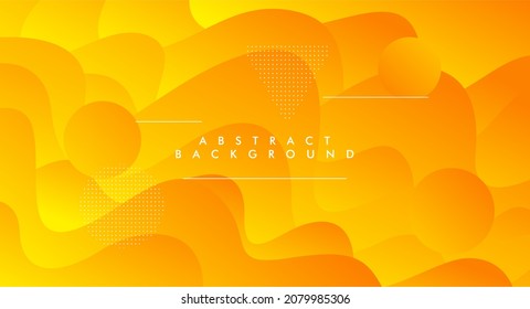 Colorful geometric modern background. Yellow element with fluid shape gradient. Dynamic shape composition