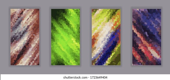 Colorful Geometric mosaic abstract background. Pattern with different shapes for Wallpaper, screen, mobile app, banner, flyer