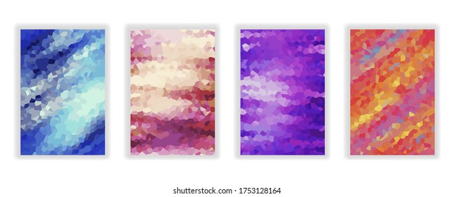 Colorful Geometric mosaic abstract background. Pattern with different shapes for Wallpaper, screen, mobile app, banner, flyer.