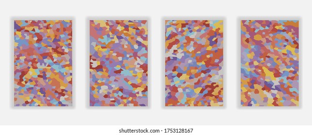 Colorful Geometric mosaic abstract background. Pattern with different shapes for Wallpaper, screen, mobile app, banner, flyer.