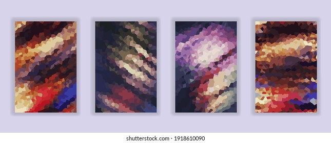 Colorful Geometric mosaic abstract background. Pattern with different shapes for Wallpaper, screen, mobile app, banner, flyer