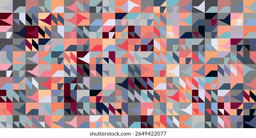  Colorful geometric mosaic with angular triangle shapes