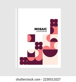 Colorful geometric Mosaic Book Cover Design. Vector Illustration