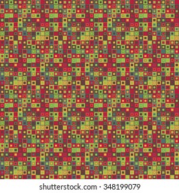 Colorful geometric mosaic seamless pattern. The elements have a square shape and different color. Useful as design element for texture and artistic compositions.
