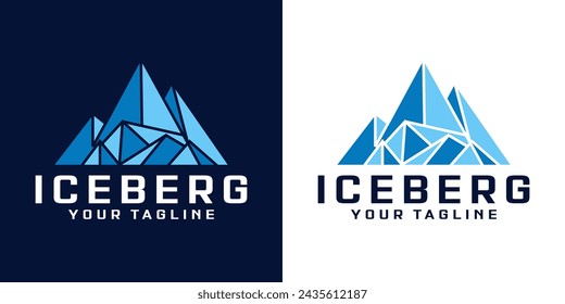 colorful geometric mountain or iceberg peak logo design