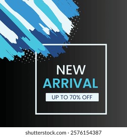 Colorful Geometric New Arrival background with Paint Strokes Modern Abstract Template Design Corporate Presentation