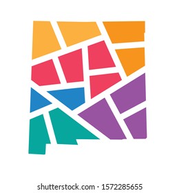 colorful geometric New Mexico map - vector illustration