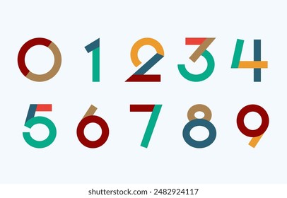 colorful geometric number for kid design