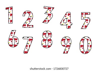 colorful geometric number  vector school