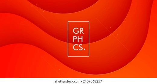 Colorful geometric overlap wave background. Orange color elements with fluid gradient. Dynamic shapes composition. Eps10 vector