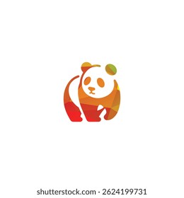 Colorful Geometric Panda Illustration with Vibrant Abstract Art Style