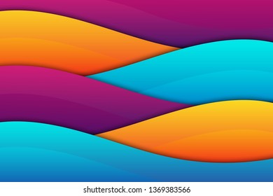 Colorful Geometric Papercut Background