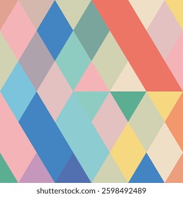 Colorful Geometric Pastel Diamond Pattern Background Design