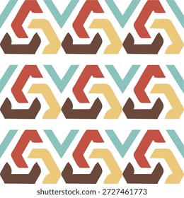 bunte geometrische Muster Hintergrund. Abstraktes geometrisches Muster. Ein nahtloser Vektorhintergrund. Weiße und schwarze Ornamente. Modernes Grafikmuster. Einfaches Grafikdesign mit Gitter. EPS10