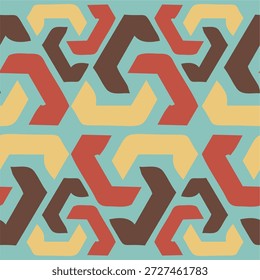 bunte geometrische Muster Hintergrund. Abstraktes geometrisches Muster. Ein nahtloser Vektorhintergrund. Weiße und schwarze Ornamente. Modernes Grafikmuster. Einfaches Grafikdesign mit Gitter. EPS10