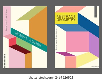 Buntes geometrisches Muster. Hintergrund geometrischer Formen. Eine moderne Plakat-Vorlage, Cover, Flyer, eine Idee für Innenarchitektur oder Druck