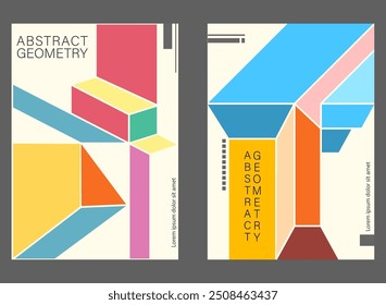 Colorful geometric pattern. Background of geometric shapes. A modern poster template, cover, flyers, an idea for interior design or print