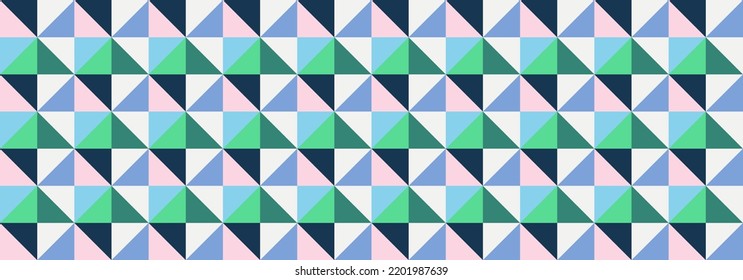 Colorful geometric pattern banner background design vector. Floor tile wallpaper.