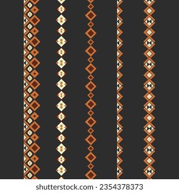 Colorful geometric pattern borders on a dark background