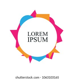 Colorful Geometric Pattern with copy space, Vector Modern Illustration on white background.