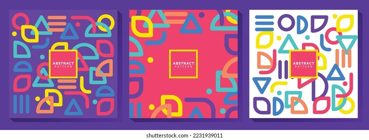Colorful Geometric Pattern Design Set