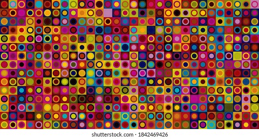 Colorful geometric pattern with different shapes. Modern creative texture, minimal flat style. 