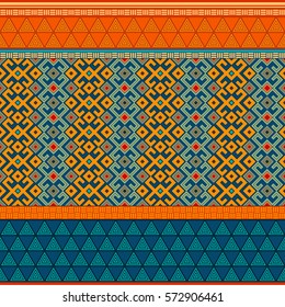 Colorful geometric pattern in ethnic style