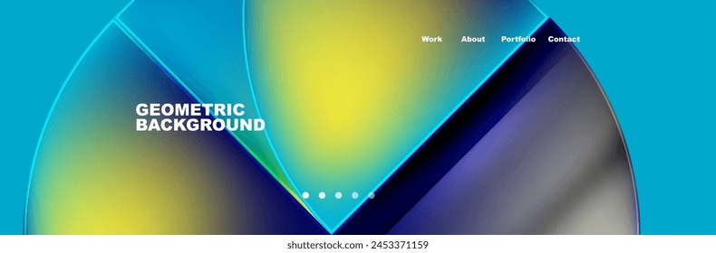 A colorful geometric pattern featuring a circle and triangles on an electric blue background, creating a symmetrical design. Perfect for laptop or computer backgrounds