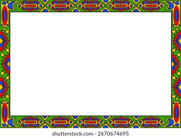 Colorful Geometric Pattern Frame Illustration