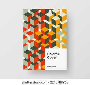 Colorful geometric pattern journal cover concept. Multicolored poster vector design template.