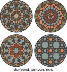 Colorful Geometric Pattern Mandala Set