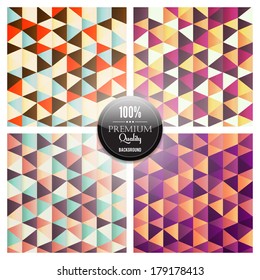 Colorful Geometric Pattern Mosaic Vector Background Set | EPS10 Design